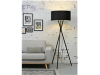 Een Vloerlamp ijzer zwart 3-poot Hampton h.150cm kap 60x30cm zwart koop je bij Meubels and More