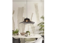 Een Hanglamp Ibiza bamboe wavy dia.65xh.20cm zwart L koop je bij Meubels and More