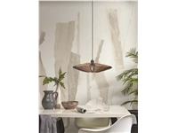 Een Hanglamp Iguazu jute schijf L dia.55xh.14cm zwart naturel koop je bij Meubels and More