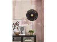 Een Wandlamp Iguazu jute schijf L dia.55xh.14cm zwart koop je bij Meubels and More