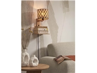 Een Wandlamp Java plank bamboe nat h.65cm kap dia.18xh.15cm zw nat. koop je bij Meubels and More