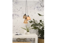 Een Hanglamp Kalimantan 3-kap bamboe dia.17xh.16cm zwart naturel koop je bij Meubels and More