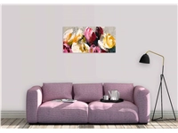 Een Wanddecoratie Flaming Blooms 140x70cm Olieverf koop je bij Meubels and More