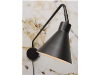 Een Wandlamp ijzer Lyon b.70xh.28cm kap.dia.16xh.17cm zwart koop je bij Meubels and More