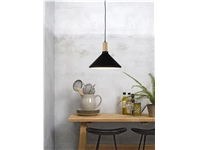 Een Hanglamp ijzer hout Melbourne dia.35xh.30cm zwart naturel M koop je bij Meubels and More