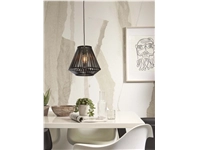 Een Hanglamp Merapi bamboe diamond 30xh.30cm zwart koop je bij Meubels and More