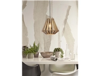 Een Hanglamp Merapi bamboe diamond 30xh.30cm zwart naturel koop je bij Meubels and More