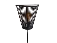 Een Wandlamp Merapi bamboe tapered 30xh.30cm zwart koop je bij Meubels and More