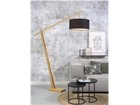 Een Vloerlamp Montblanc bamboe h.207 kap 47x23cm eco linnen zwart koop je bij Meubels and More