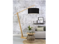 Een Vloerlamp Montblanc bamboe h.207 kap 60x30cm eco linnen zwart koop je bij Meubels and More