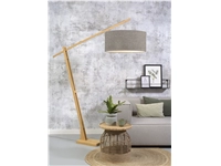 Een Vloerlamp Montblanc bamboe h.207 kap 60x30cm eco linnen donker koop je bij Meubels and More