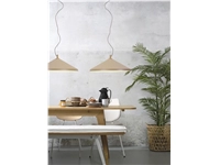 Een Hanglamp aluminum messing Montreux rond dia.60x24cm zand koop je bij Meubels and More