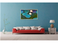 Een Wanddecoratie The Water Lily by Claude Monet 118x70cm Forex met blanke lijst koop je bij Meubels and More