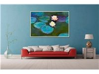 Een Wanddecoratie The Water Lily by Claude Monet 148x98cm Forex met blanke lijst koop je bij Meubels and More