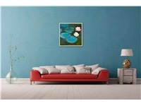 Een Wanddecoratie The Water Lily by Claude Monet 74x74cm Forex met blanke lijst koop je bij Meubels and More