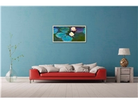 Een Wanddecoratie The Water Lily by Claude Monet 98x48cm Forex met blanke lijst koop je bij Meubels and More