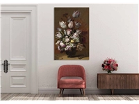 Een Wanddecoratie Still life with flowers by Hans Bollongier 98x148cm Dibond wit koop je bij Meubels and More