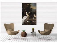 Een Wanddecoratie The floating feather by Melchior d Hondecoeter 98x148cm Dibond wit koop je bij Meubels and More