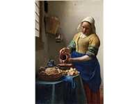 Een Wanddecoratie The Milkmaid by Johannes Vermeer 98x148cm Dibond wit koop je bij Meubels and More