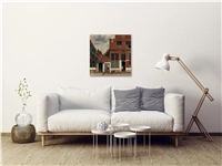 Een Wanddecoratie The Alley by Johannes Vermeer 74x74cm Dibond wit koop je bij Meubels and More