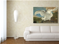 Een Wanddecoratie The Threatened Swan by Jan Asselijn 148x98cm Dibond wit koop je bij Meubels and More