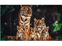 Een Wanddecoratie The Tiger Family 118x70cm Glas koop je bij Meubels and More