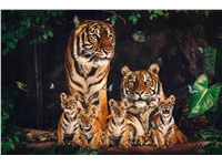 Een Wanddecoratie The Tiger Family 148x98cm Glas koop je bij Meubels and More