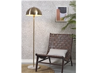 Een Vloerlamp ijzer marmer Toulouse h.150cm kap rond dia.40x20cm goud koop je bij Meubels and More