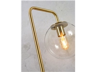 Een Vloerlamp ijzer marmer Warsaw h.156cm glas bol dia.20cm transparant goud koop je bij Meubels and More