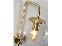 Een Wandlamp ijzer glas Warsaw h.38cm bol dia.20cm transparant goud koop je bij Meubels and More