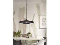 Een Hanglamp Zanzibar L rotan plat dia.55xh.14cm zwart koop je bij Meubels and More