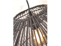 Een Hanglamp Zanzibar rotan rond dia.40xh.30cm zwart koop je bij Meubels and More