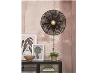 Een Wandlamp Zanzibar L rotan plat dia.55xh.14cm zwart koop je bij Meubels and More