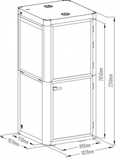 Een Cabine / belcel 226x102x102cm incl accessoires koop je bij Meubels and More