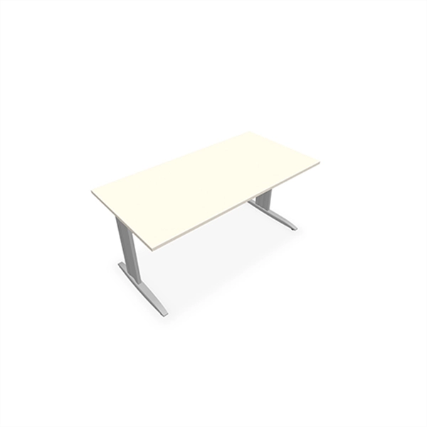 Een Bureau Idol rechthoekig melamine blad op vaste L-poten en metalen frontpaneel en zijpaneel koop je bij Meubels and More