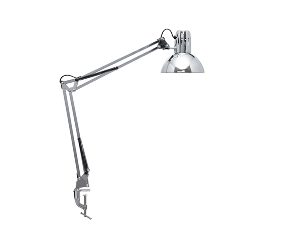 Een Bureaulamp study chrome excl. lamp met tafelklem lichtzilver koop je bij Meubels and More