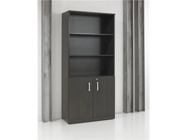 Een Kast half open Manage-it 200x90x42cm donker eiken koop je bij Meubels and More