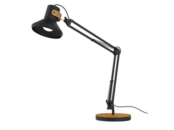 Een Baya bureaulamp zwart bamboe koop je bij Meubels and More