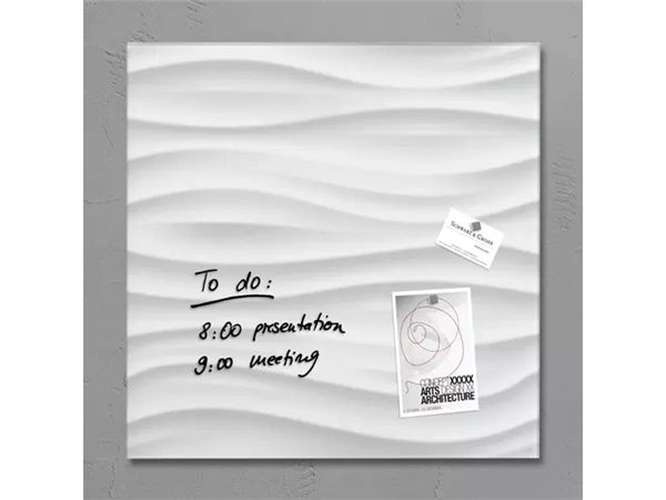 Een Glas-magneetbord Artverum 480x480x15mm White Wave koop je bij Meubels and More