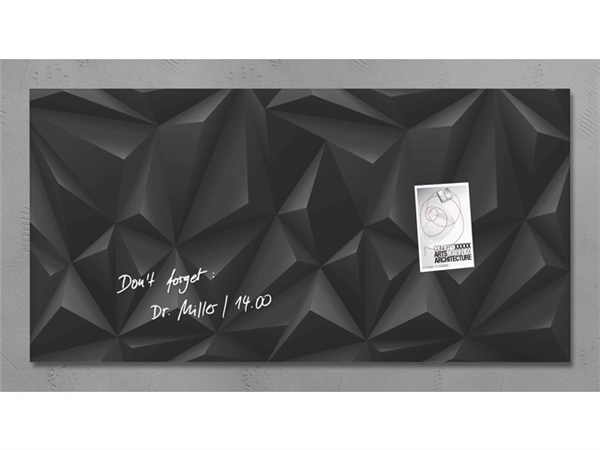 Een Glas-magneetbord Artverum 910x460x15mm Black Diamond koop je bij Meubels and More