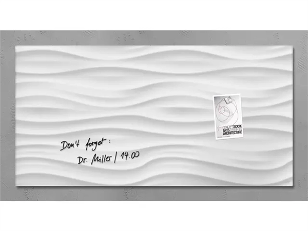 Een Glas-magneetbord Artverum 910x460x15mm White Wave koop je bij Meubels and More