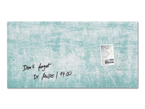 Een Glas-magneetbord Artverum Turquoise Wall mat 910x460x15mm koop je bij Meubels and More