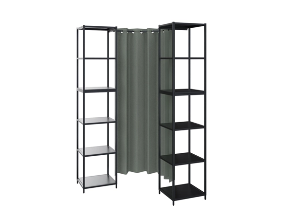 Een Gordijn en rails kwart rond stof Artimo Donja voor tussen 2 Flexwall frames koop je bij Meubels and More