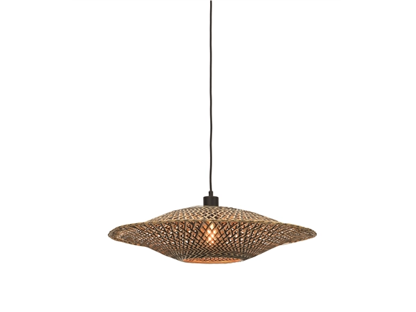 Een Hanglamp Bali bamboe horiz 60x15cm zwart naturel M koop je bij Meubels and More