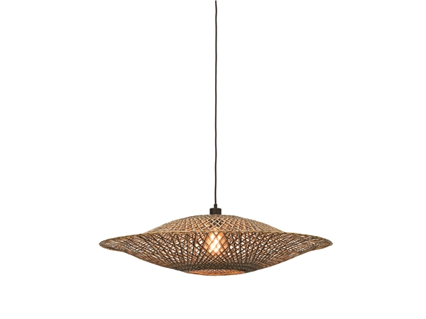 Een Hanglamp Bali bamboe horiz 87x20cm zwart naturel L koop je bij Meubels and More