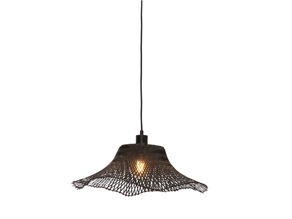 Een Hanglamp Ibiza bamboe wavy dia.50xh.15cm zwart S koop je bij Meubels and More