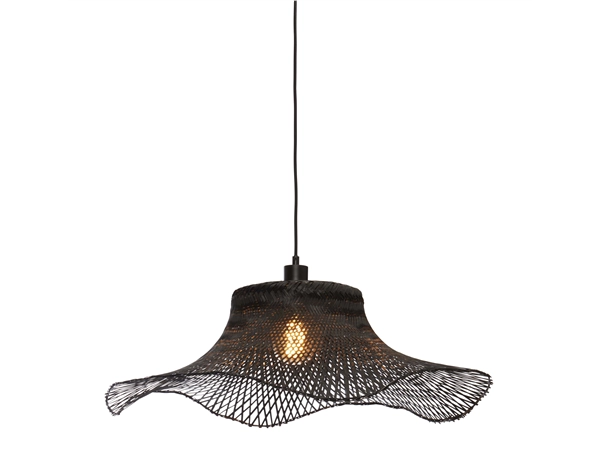 Een Hanglamp Ibiza bamboe wavy dia.65xh.20cm zwart L koop je bij Meubels and More