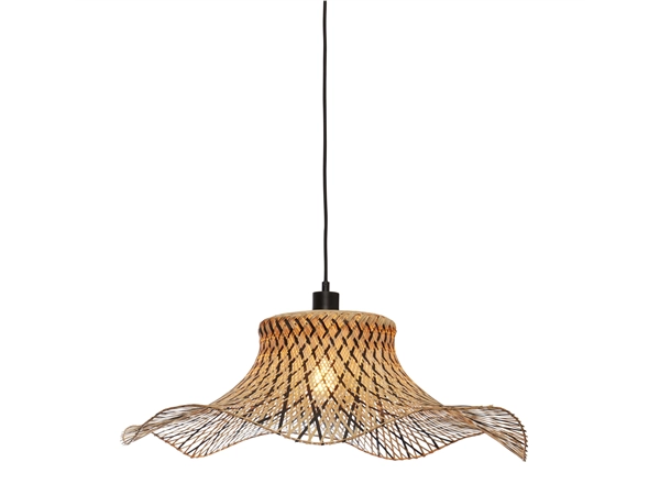 Een Hanglamp Ibiza bamboe wavy dia.65xh.20cm zwart naturel L koop je bij Meubels and More