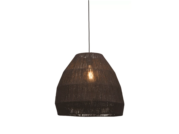 Een Hanglamp Iguazu jute taps dia.60x50cm zwart koop je bij Meubels and More