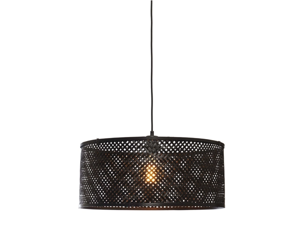 Een Hanglamp Java bamboe rond recht dia. 50xh.22cm zwart koop je bij Meubels and More